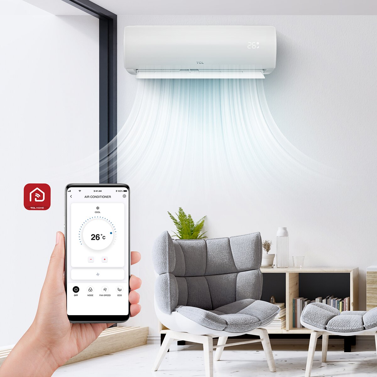 TCL Elite F2 Trial Split Klimaanlage 9000+9000+12000 BTU Inverter A++ WLAN Außeneinheit 7,9 kW 