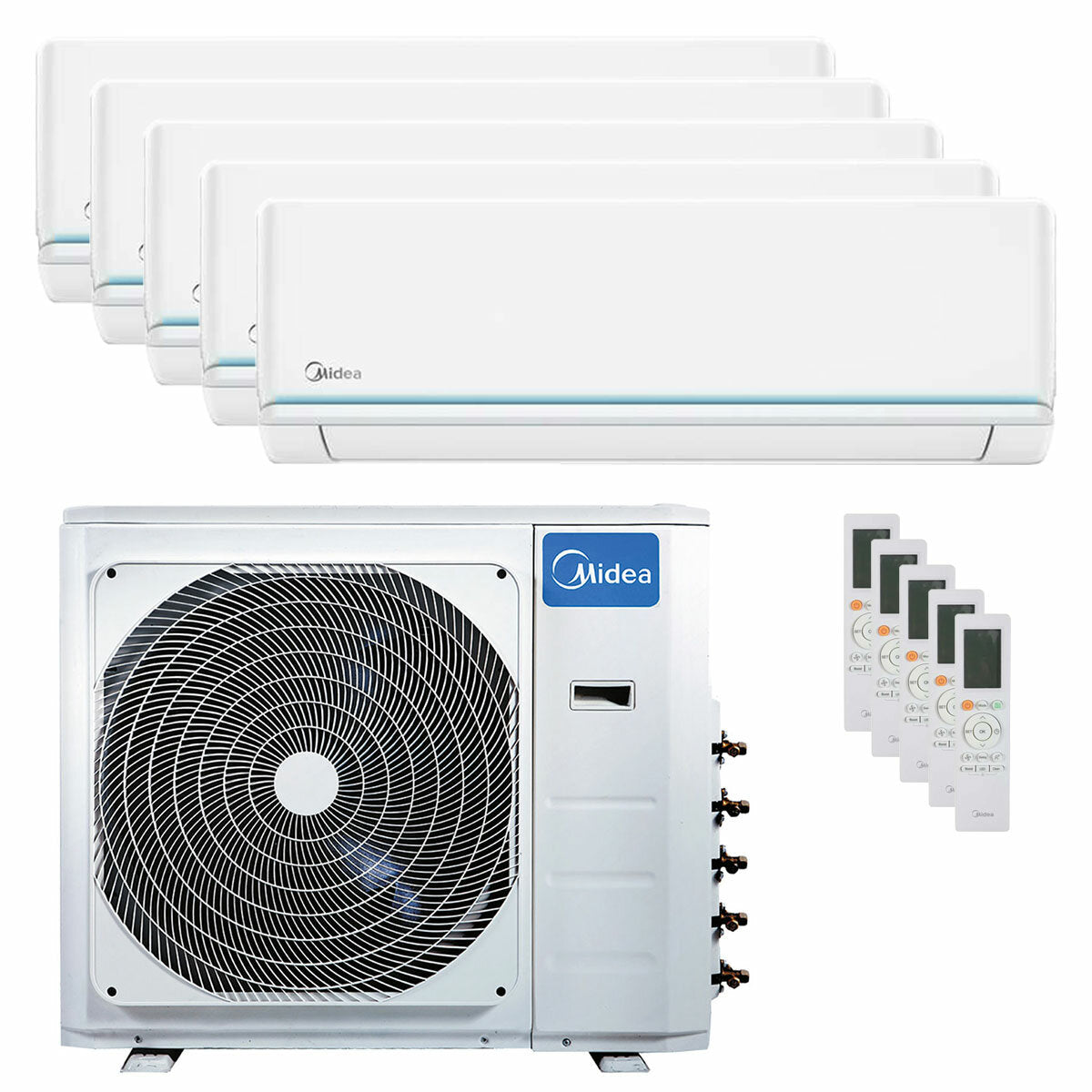 Midea Evolution penta split air conditioner 9000+9000+12000+12000+12000 BTU inverter A++ external unit 12.3 kW