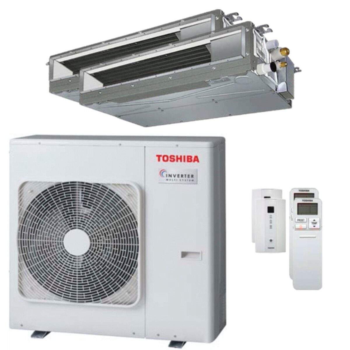 Toshiba ducted air conditioner U2 dual split 16000+16000 BTU inverter to external unit 10.0 kW