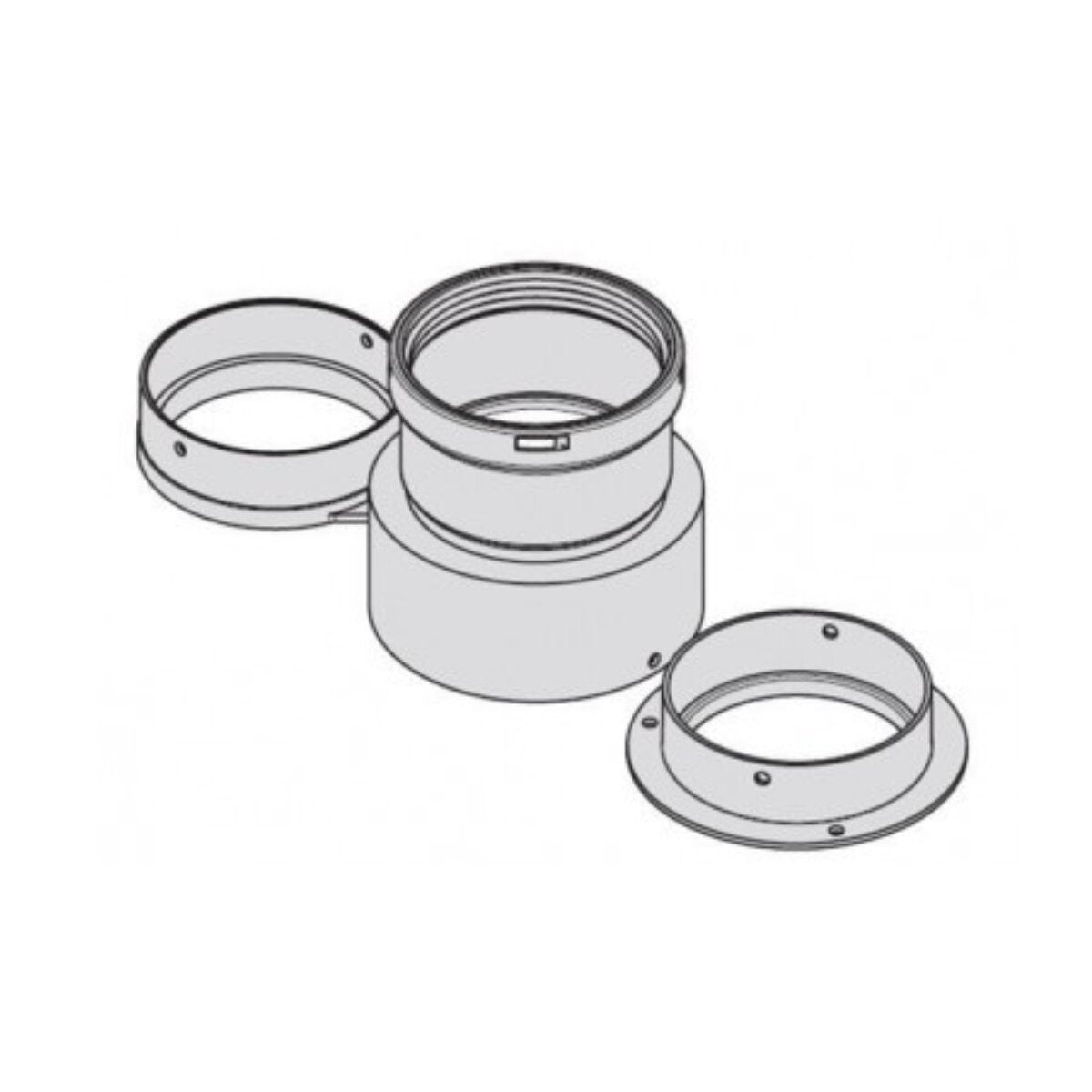 Beretta split flue kit from Ø60/100 to Ø80/80 - for water heaters