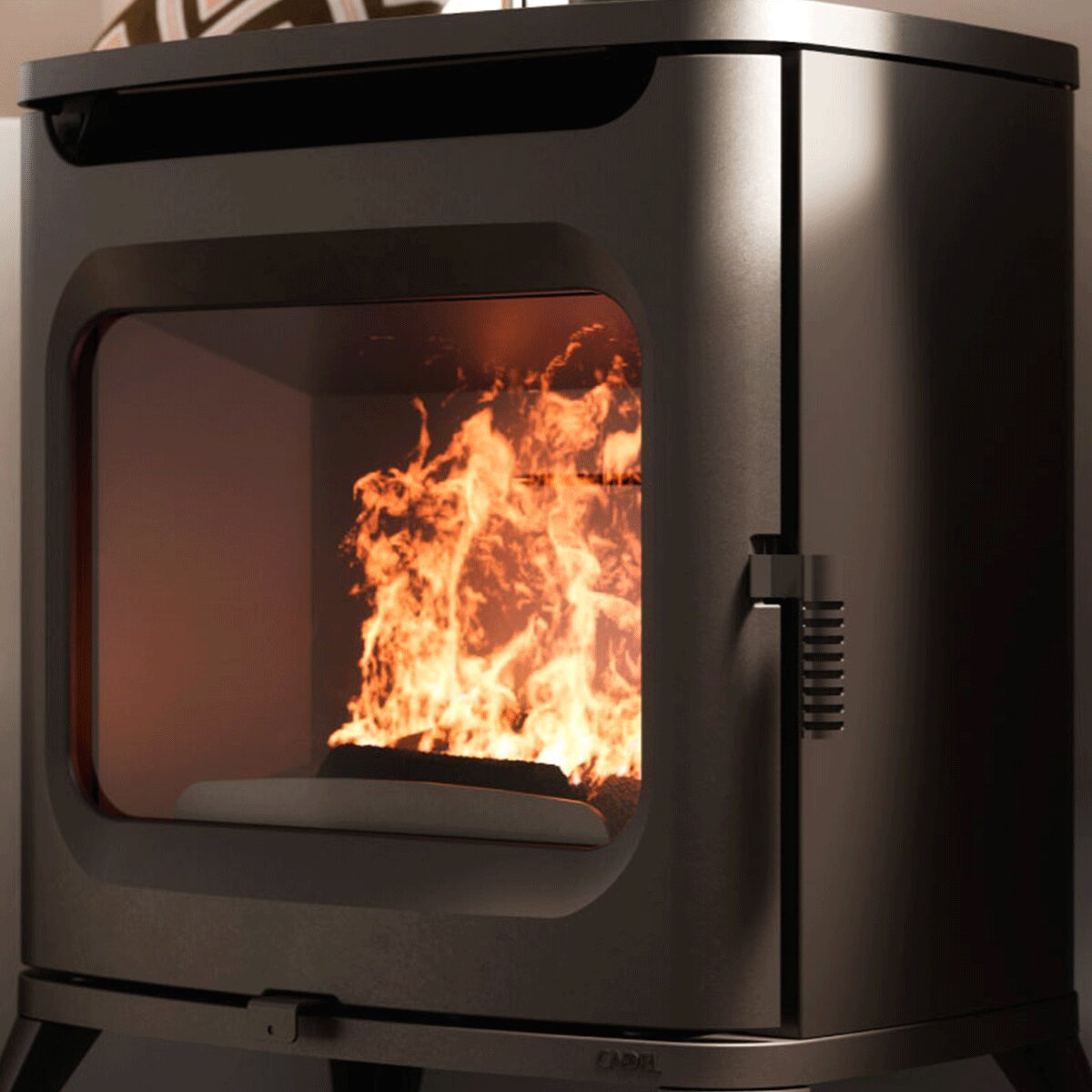 Poêle à bois air Cadel Hublot 8 7,5 kW Noir