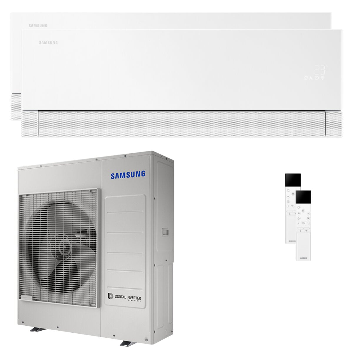 Samsung WindFree Première dual split 18000+24000 BTU inverter A++ wifi air conditioner, 10 kW outdoor unit, Essential White
