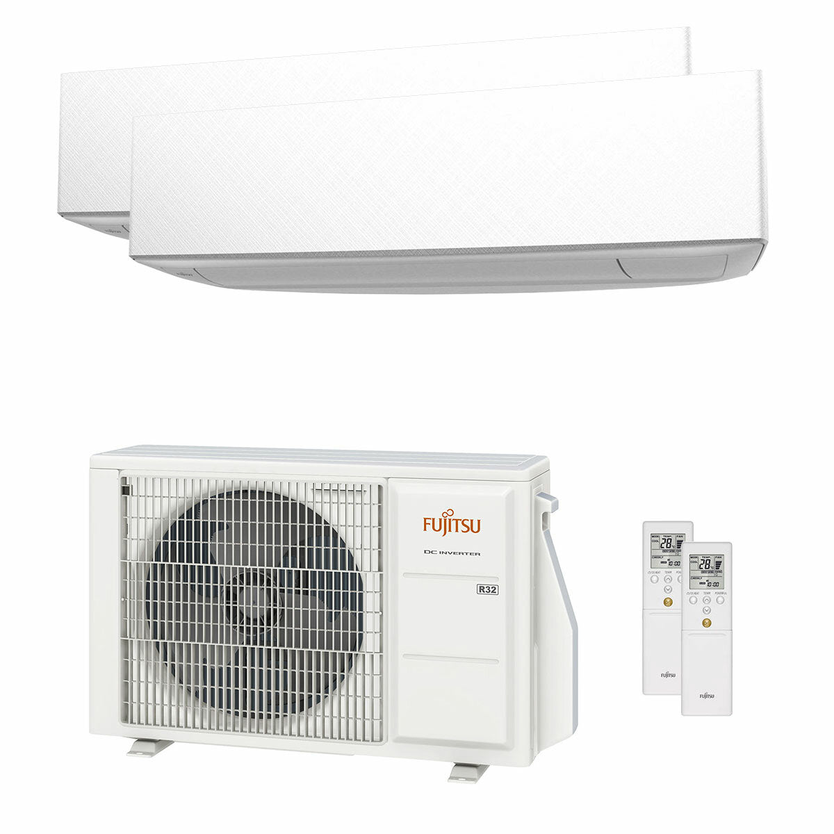 Fujitsu-Klimaanlage KE WiFi-Serie Dual Split 7000+7000 BTU Inverter A+++ WiFi-Außeneinheit 4 kW 