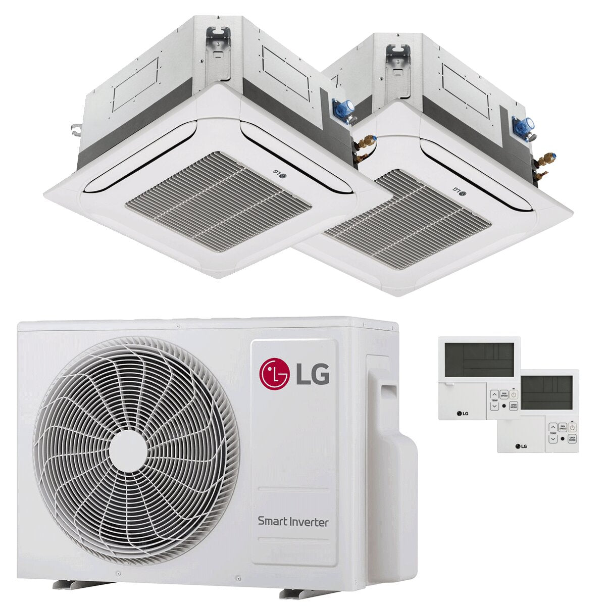 LG Air Conditioner 4-way Cassette LG dual split 12000+12000 BTU inverter A+++ external unit 5.3 kW