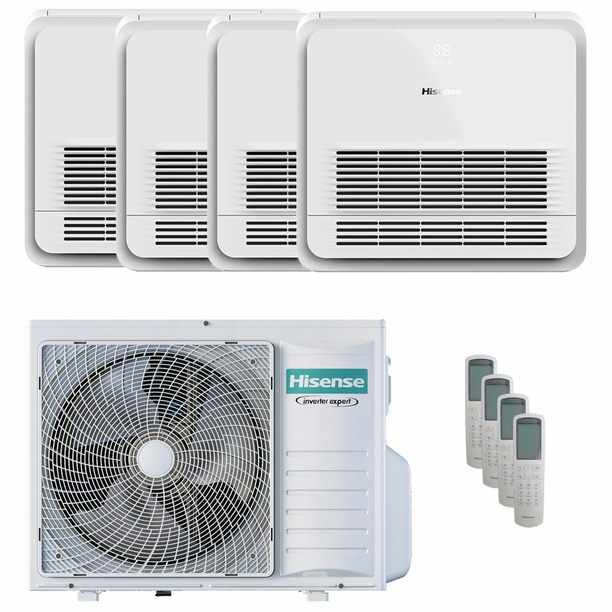 Hisense Console AKT air conditioner quadri split 9000+9000+9000+12000 BTU inverter A++ outdoor unit 8 kW 2023