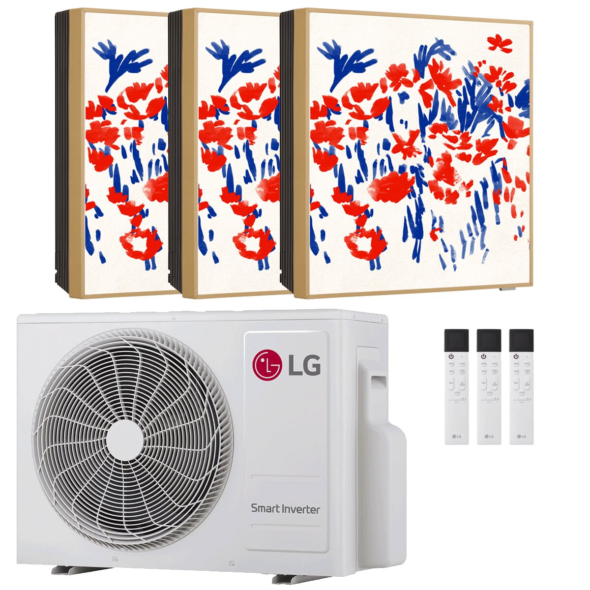 LG ARTCOOL Gallery PHOTO Test-Split-Klimaanlage (9000+9000+9000 BTU, Inverter, A+++, WLAN, 5,3 kW Außengerät) 