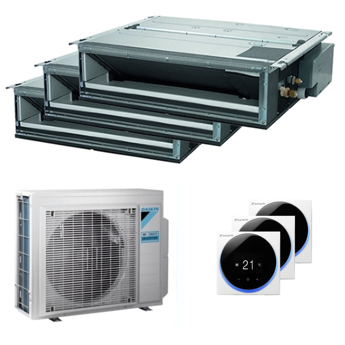 Daikin Mini Sky FDXM-F9 ducted air conditioner trial split 9000+12000+18000 BTU inverter A++ external 9 kW