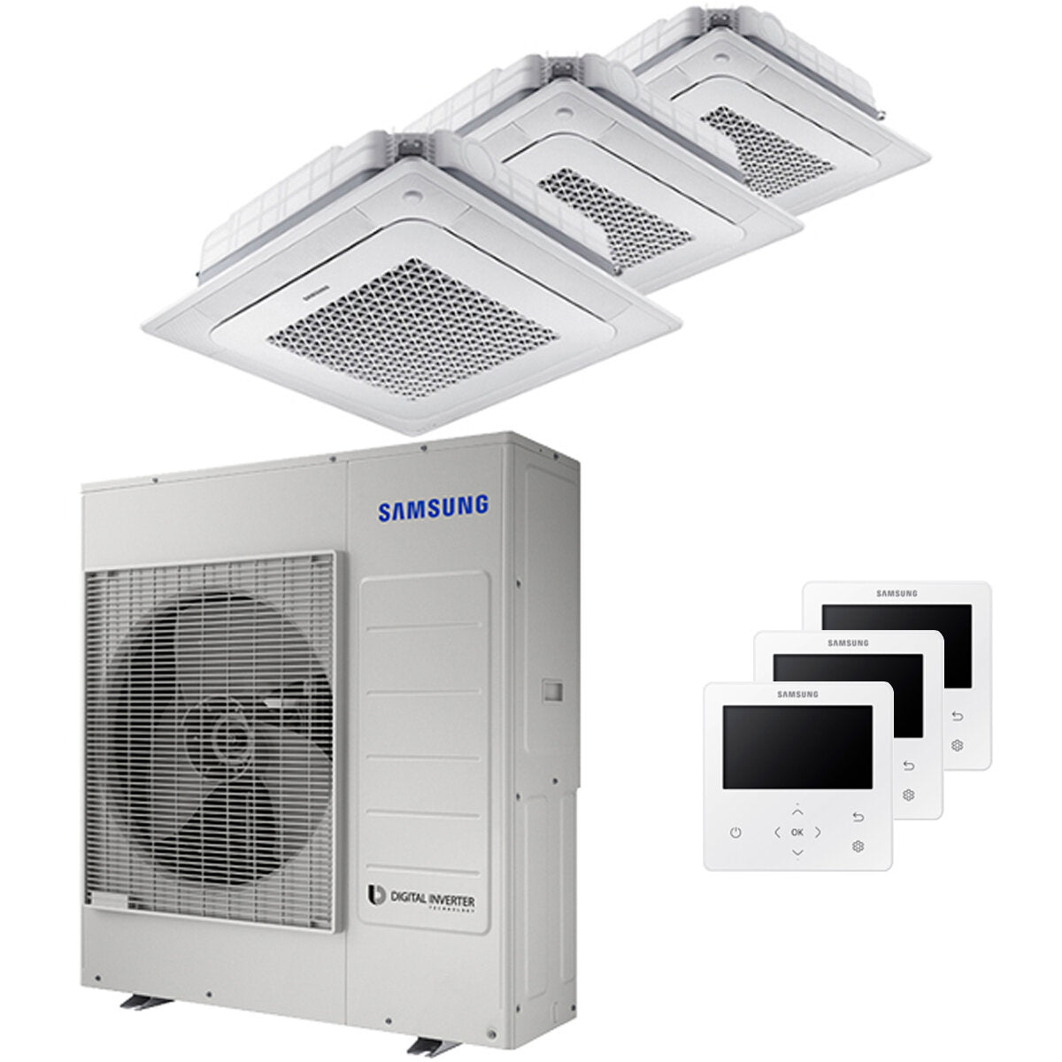 Samsung Klimagerät Windfree 4-Wege Trial Split 18000 + 18000 + 18000 BTU Inverter A++ Außengerät 10,0 kW