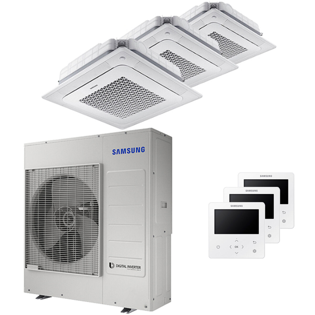 Samsung Climatiseur Windfree Essai 4 voies split 18000 + 18000 + 18000 BTU Inverter A++ Unité extérieure 10,0 kW