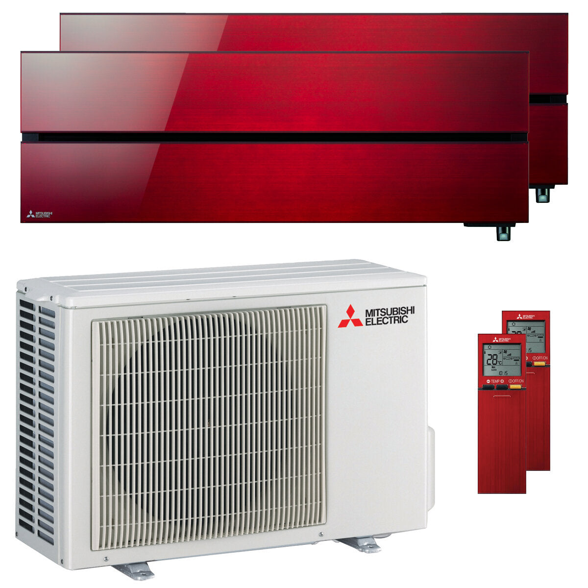 Mitsubishi Electric Kirigamine Style MSZ-LN dual split air conditioner 9000 + 9000 BTU inverter A ++ outdoor wifi 4.2 kW red