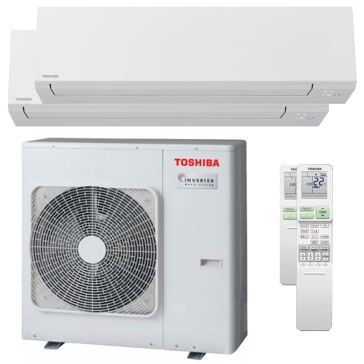 Toshiba SHORAI Edge climatiseur double split 16000+18000 BTU inverseur A wifi unité extérieure 10 kW