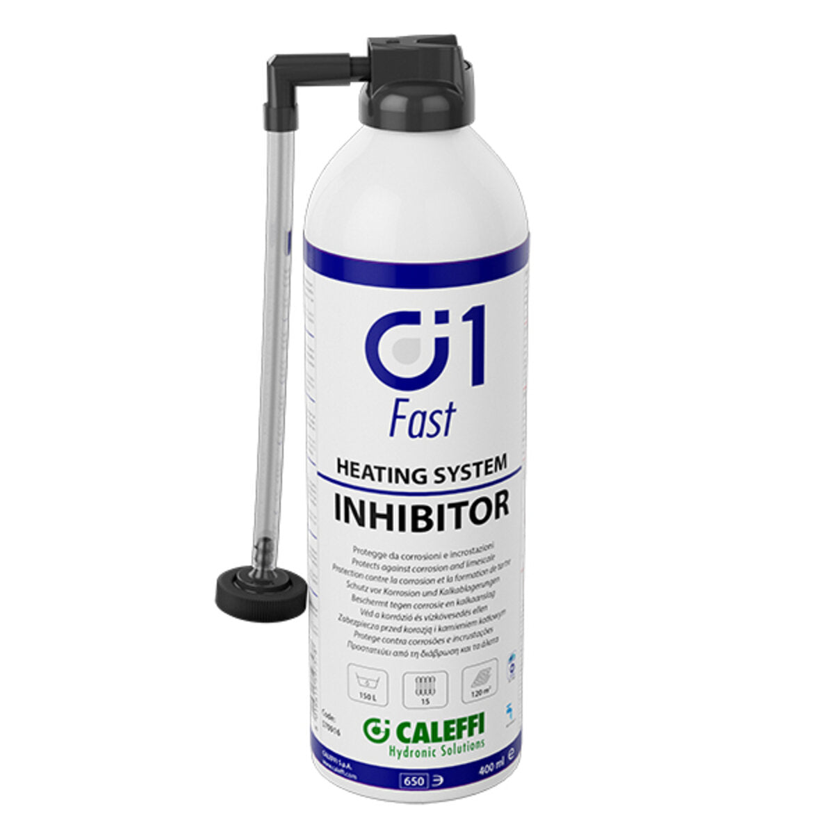Caleffi c1 fast inhibitor anti-corrosion protector for heating and cooling systems