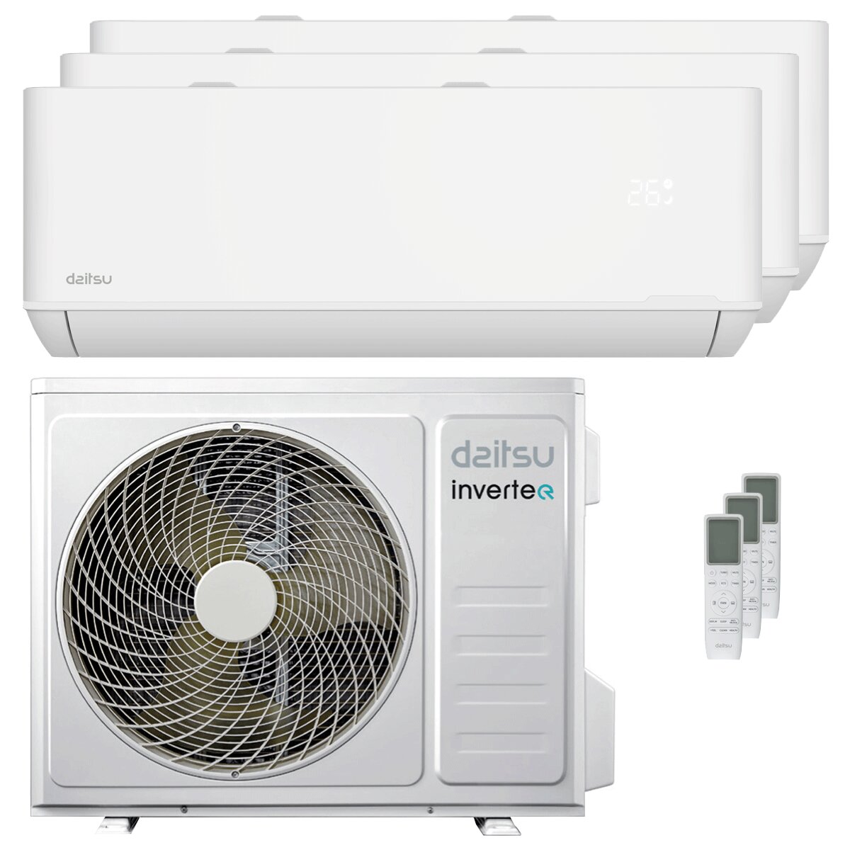 Daitsu Artic TP-4 Trial Split Klimaanlage 12000+12000+12000 BTU Inverter A++ WLAN Außeneinheit 7,9 kW 
