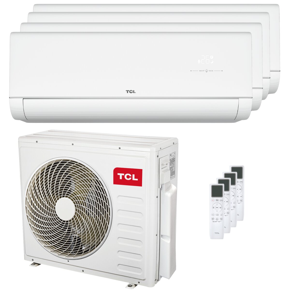 TCL VoxIN P9 Quad-Split-Klimaanlage 9000+12000+12000+12000 BTU Inverter A++ WLAN-Außeneinheit 9,4 kW 