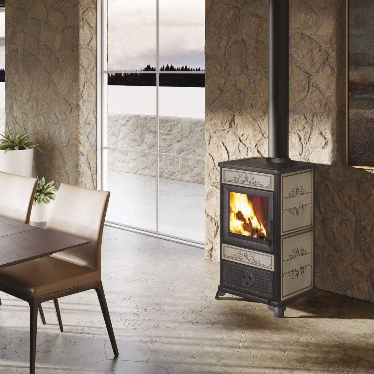 FANCY EVO EK63 Holzofen - Edilkamin Group 11 kW luftbefeuert Tortora