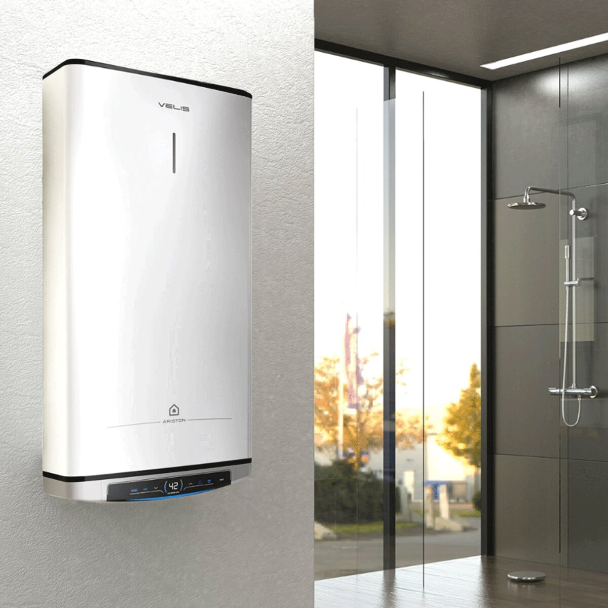 Ariston Velis Dune WiFi Horizontaler/vertikaler 100-Liter-Elektro-Warmwasserbereiter
