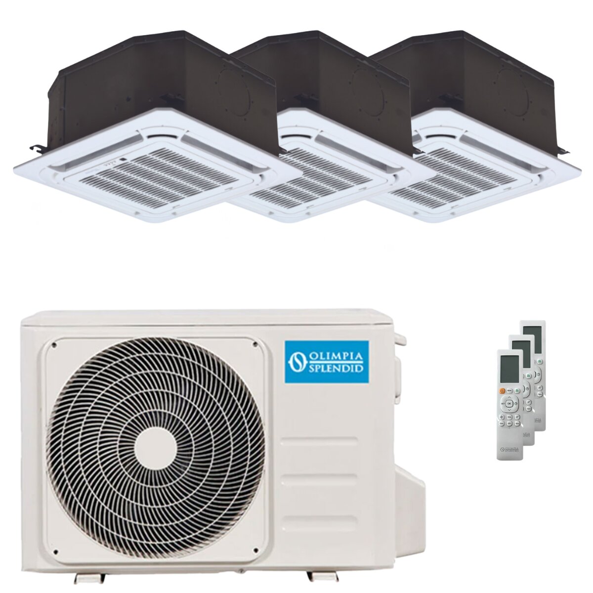 Climatiseur split cassette Olimpia Splendid Nexya S6 E (unité extérieure 6,2 kW) 9000+9000+12000 BTU Inverter A++ 