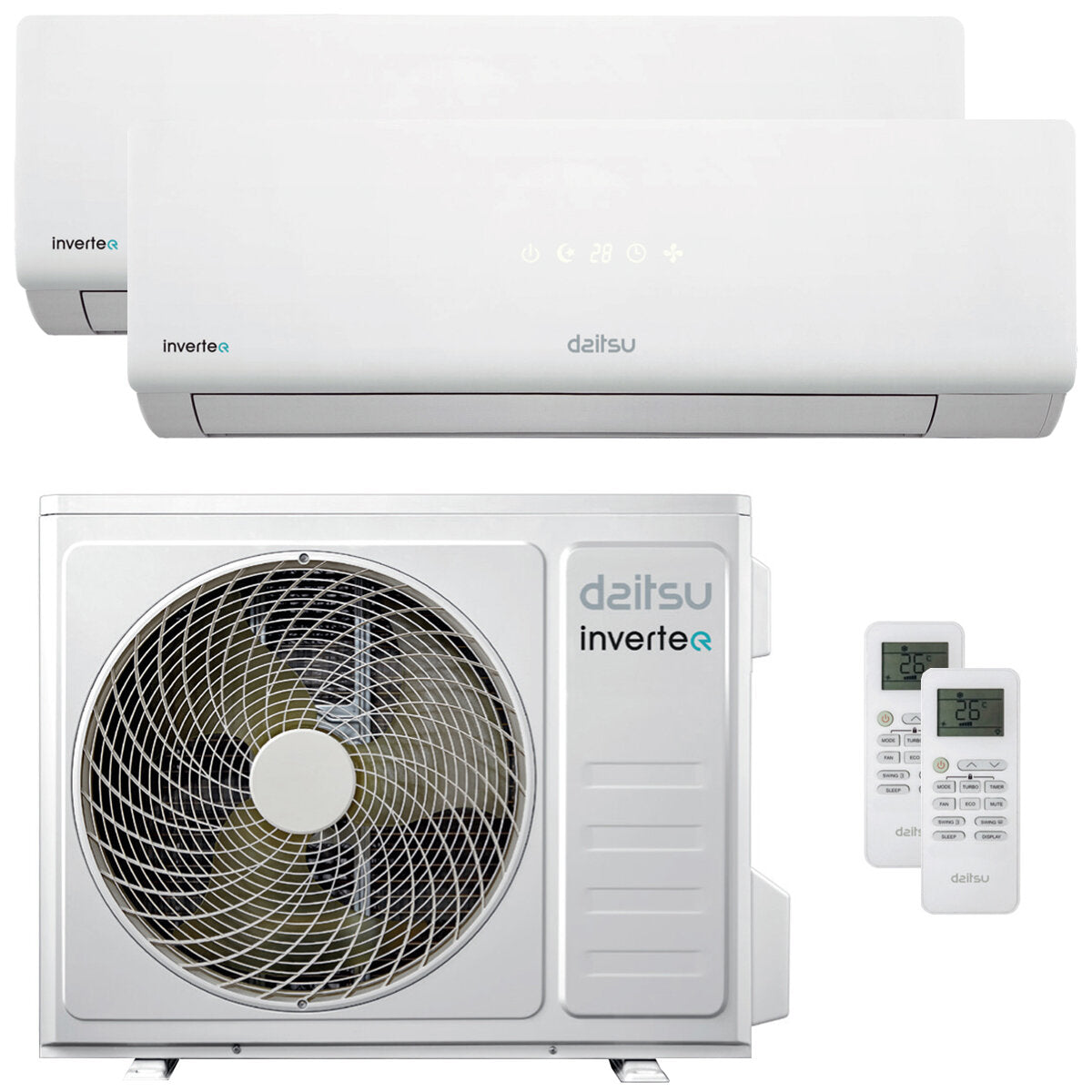Climatiseur Daitsu - Groupe Fujitsu - Série ECO DT-2/3 double split 12 000 + 12 000 BTU Inverter A++ externe 7,9 kW