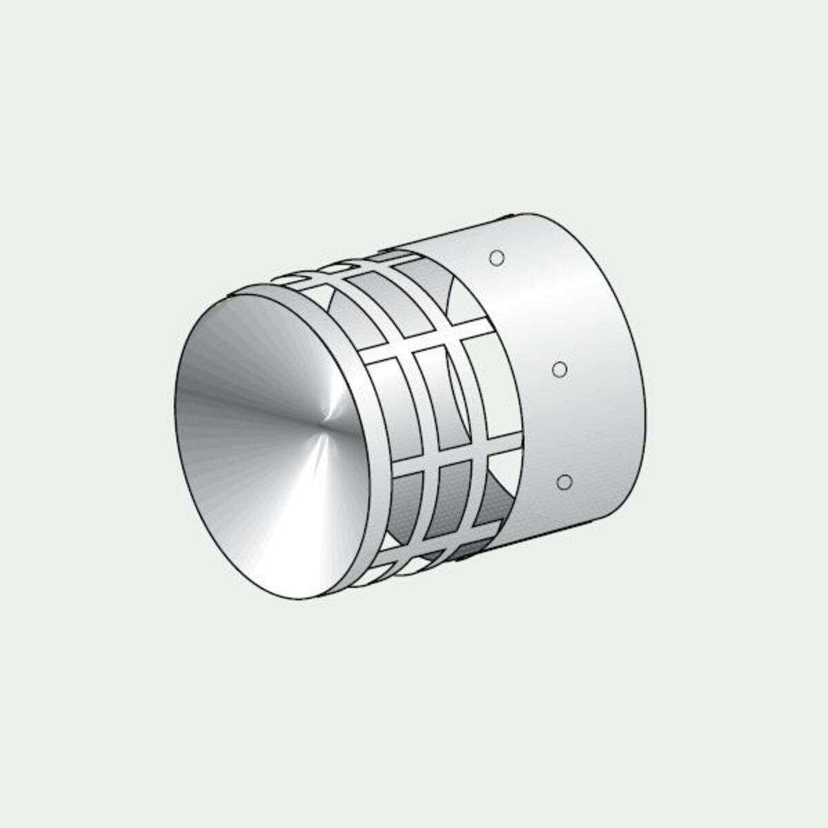 ø 60 mm f (Aluminium) Abgas- oder Ansaugstutzen gegen den Wind