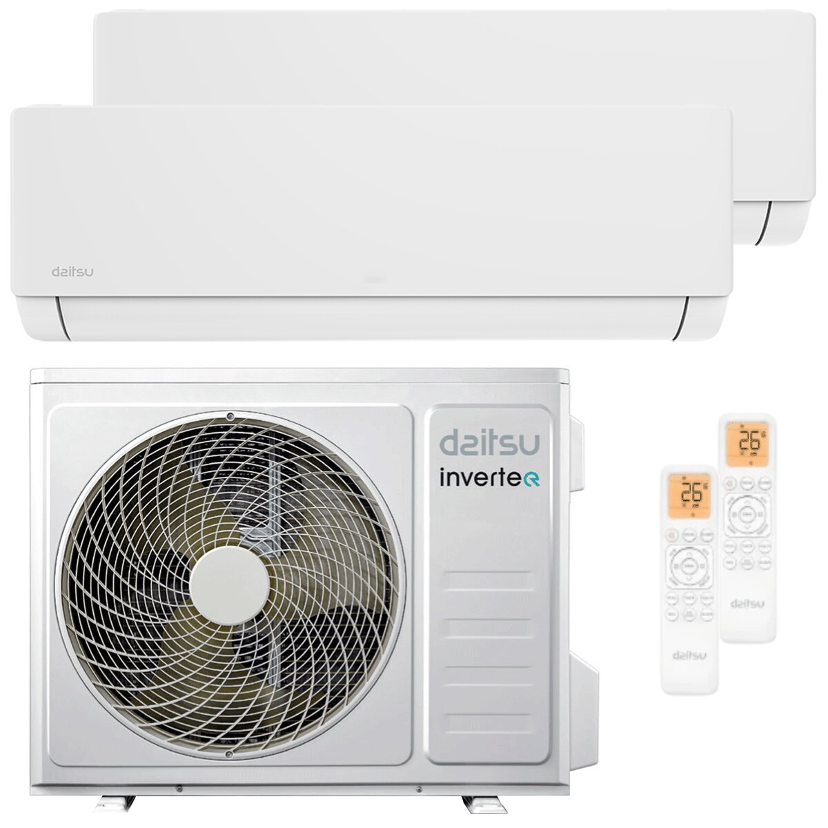 Climatiseur split double Daitsu Artic Pro 12 000 + 12 000 BTU Inverter A++ avec Wi-Fi, unité extérieure 7,9 kW 