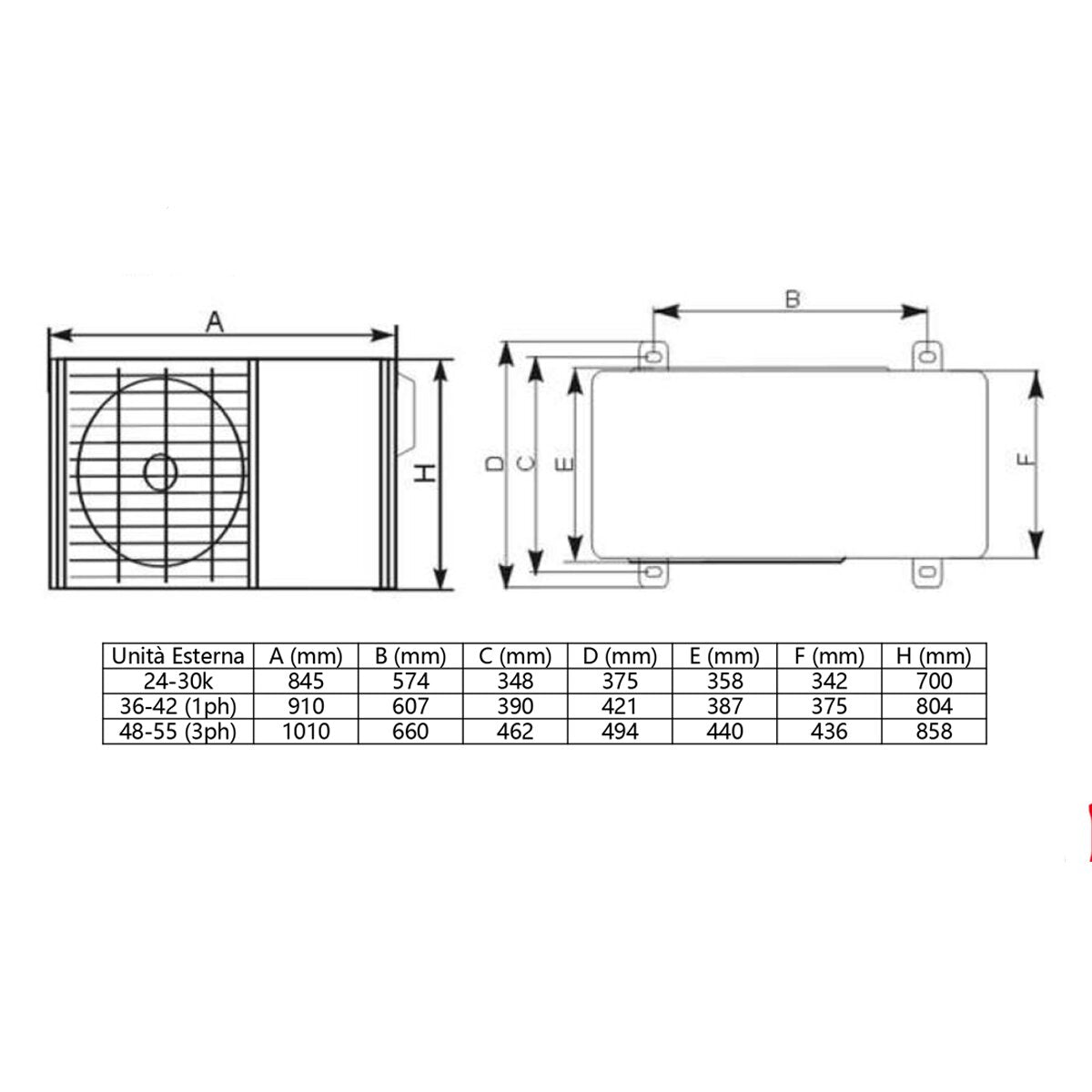 TCL Cassette 4-way Air Conditioner S Series Standard 48000 BTU R32 Inverter WiFi A++/A+