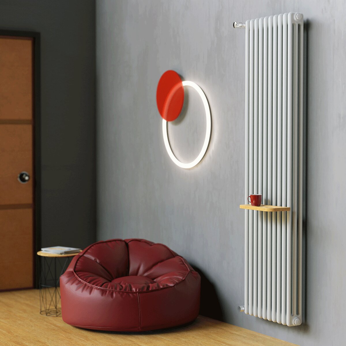 Cordivari Ardesia column radiator 3 columns/12 elements - Height 2000 Interaxis 1944 (mm)