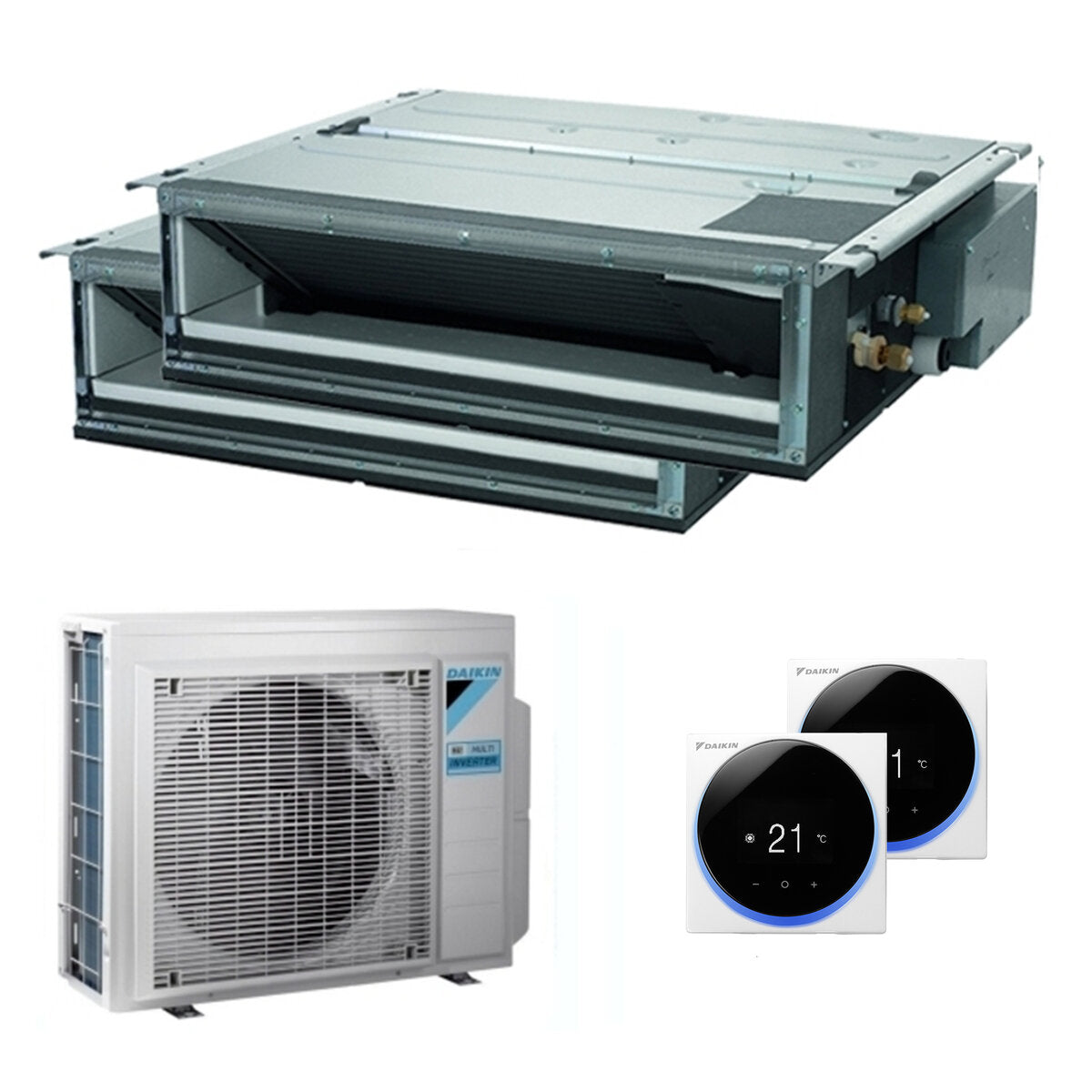 Climatiseur gainable Daikin Mini Sky FDXM-F9 dual split 18000+18000 BTU inverseur A++ externe 9 kW