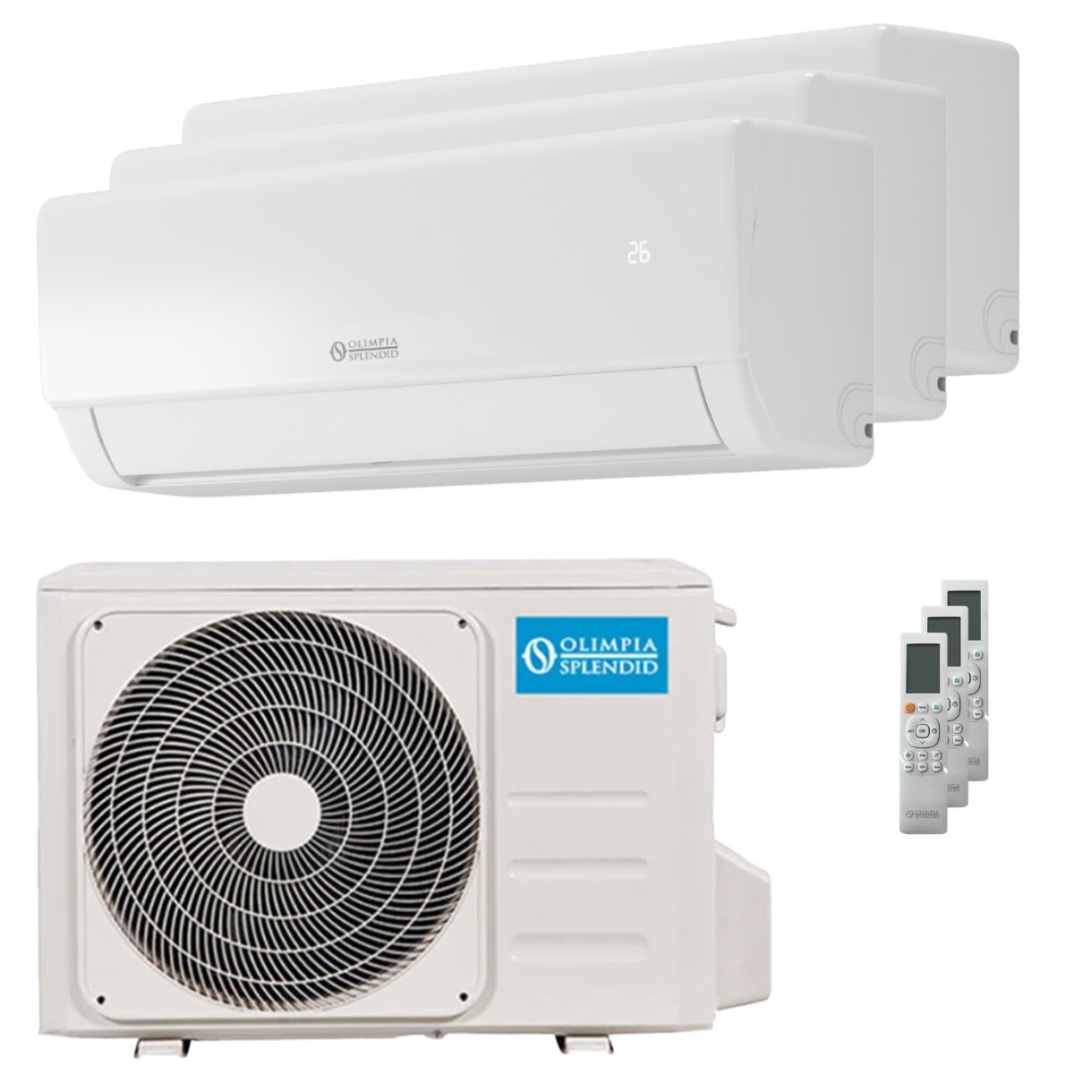 Olimpia Splendid Nexya S5 E Inverter-Testgerät, Split-Klimaanlage, 12000+12000+12000 BTU, Inverter, A++, WLAN-Außeneinheit, 6,2 kW 