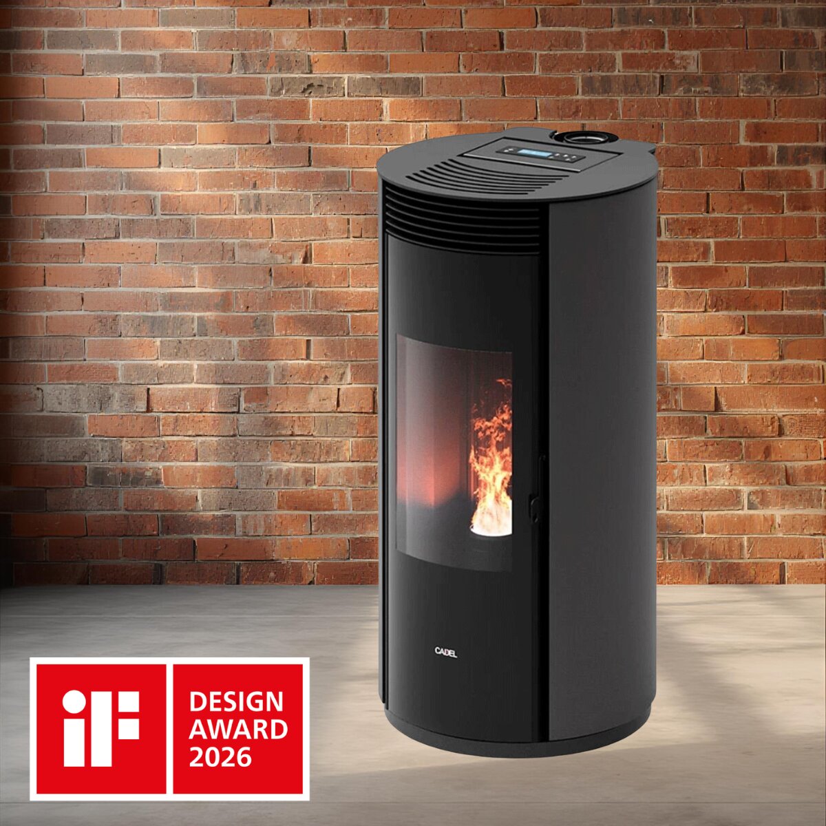 Poêle à granulés Cadel Spin Plus 9 8,5 kW avec ventilation par conduit et Wi-Fi Titanium