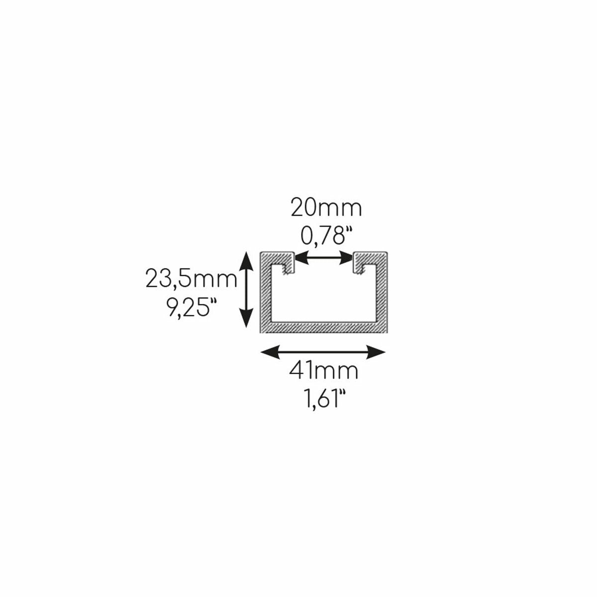 Support de sol anti-vibration Niccons MINI SUMO 130x60x560 mm avec profil de 41 mm