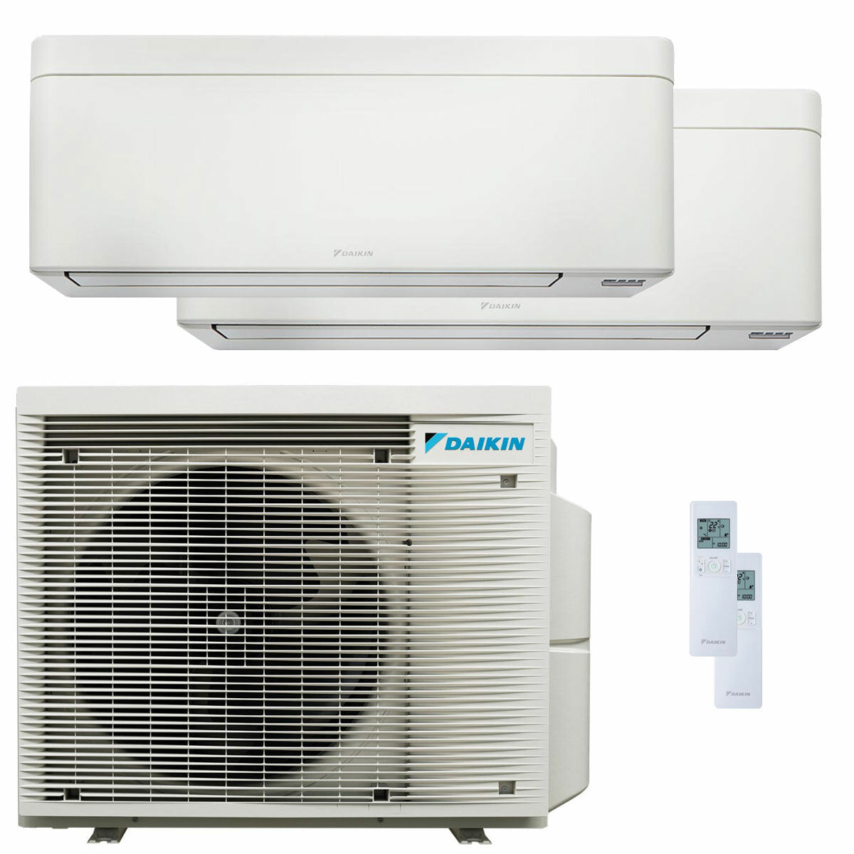 Daikin Stylish White Dual-Split-Klimaanlage 9000+12000 BTU Inverter A++ WLAN-Außeneinheit 4 kW