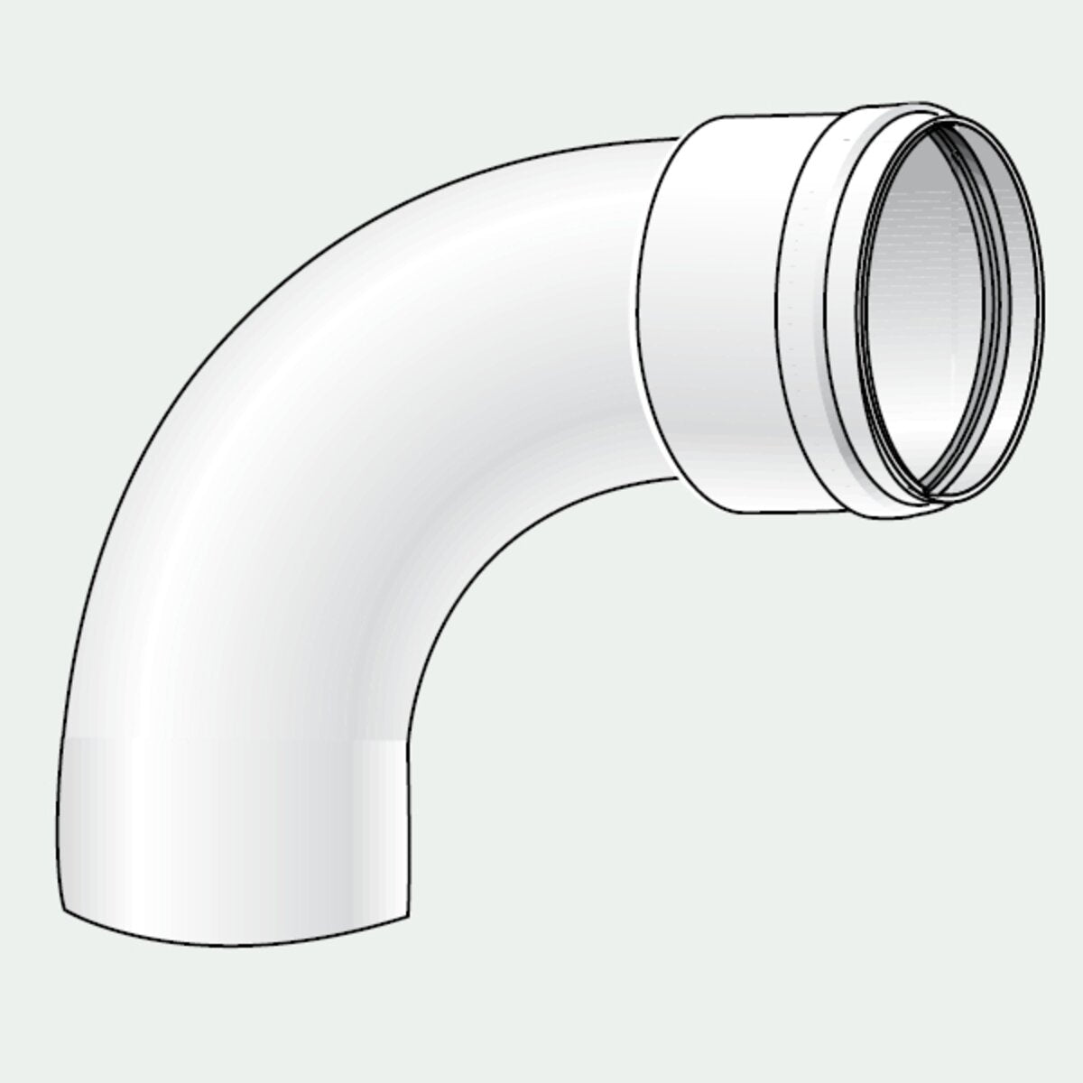 Bend for pipe 90° ø 60 mm m/f (white)