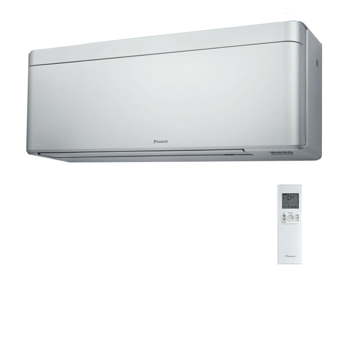 Daikin Stylish Silver Dual-Split-Klimaanlage 7000+7000 BTU Inverter A+++ WLAN-Außeneinheit 4 kW 