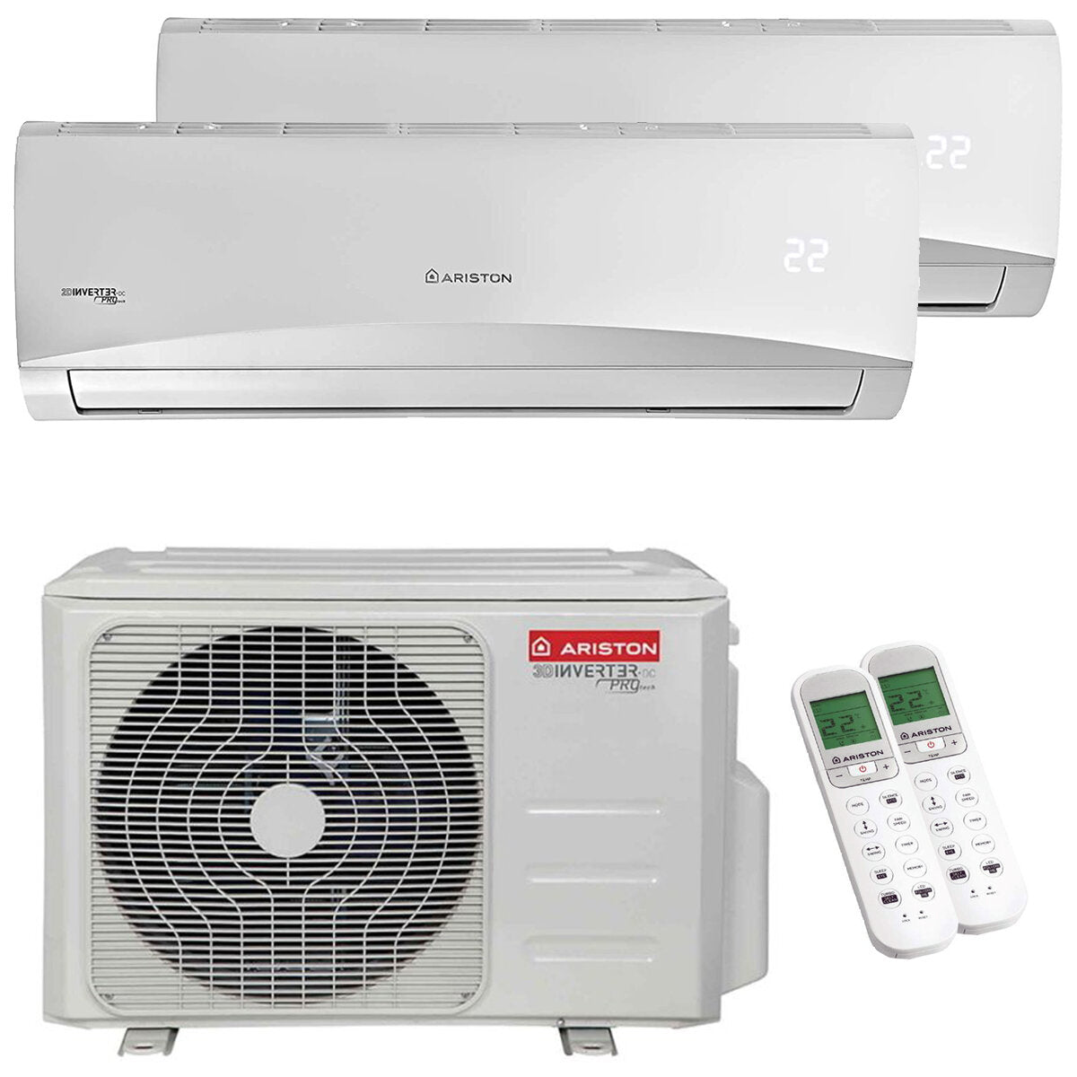 Ariston PRIOS dual split air conditioner 9000+9000 BTU inverter R32 A+ external unit 5.0 kW