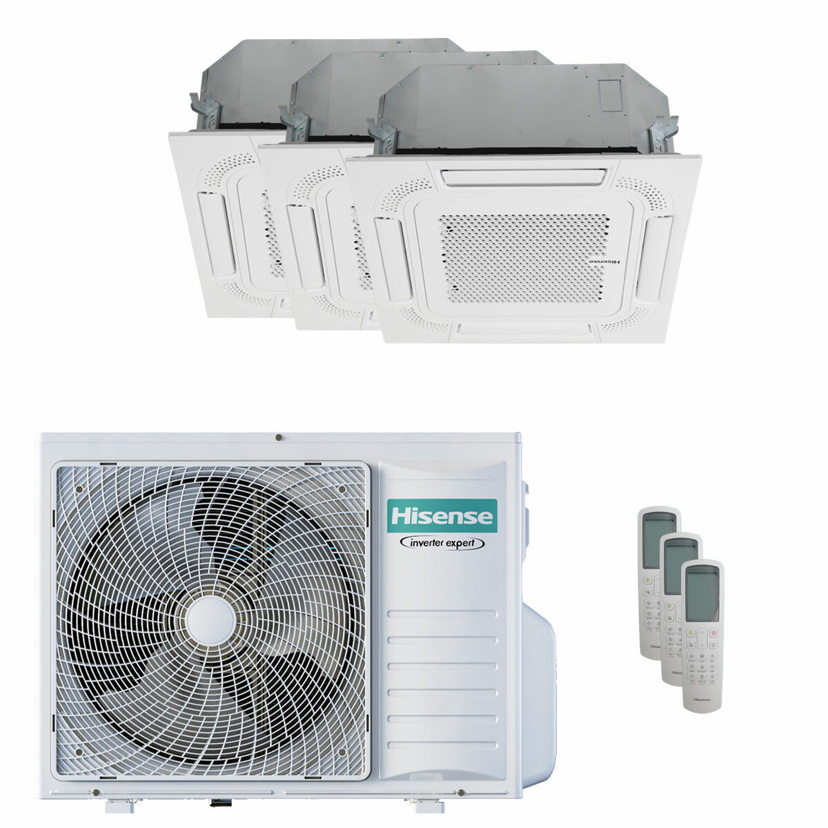 Hisense air conditioner Cassette ACT trial split 9000+12000+18000 BTU inverter A++ outdoor unit 8 kW 2023