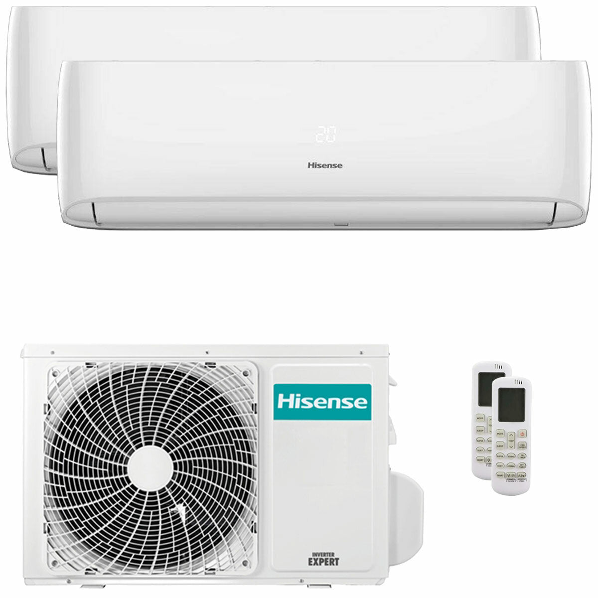 Hisense Hi-Comfort Dual-Split-Klimaanlage 7000+12000 BTU Inverter A++ WLAN-Außengerät 4,1 kW