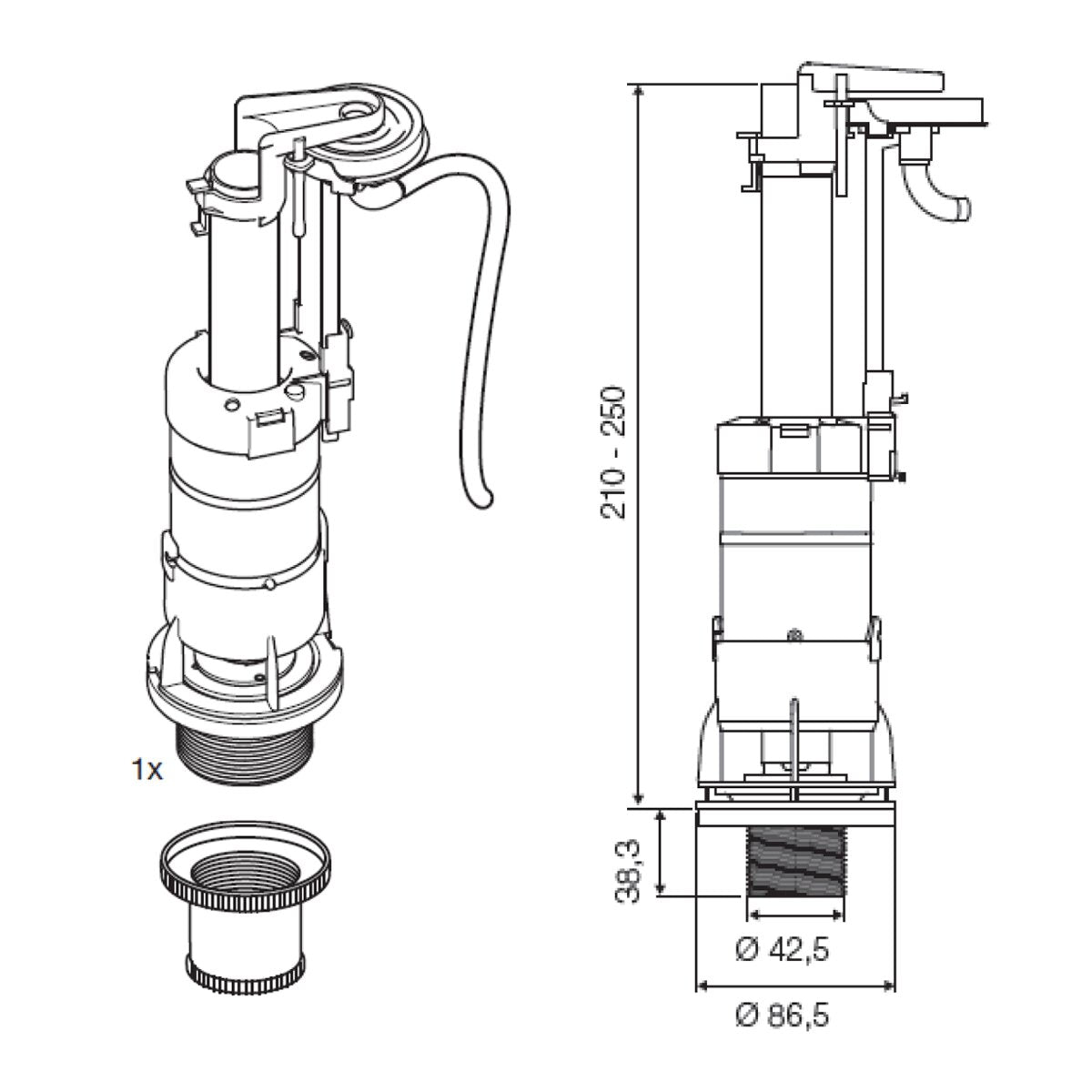 Universal Replace OIL drain valve for tall cassettes