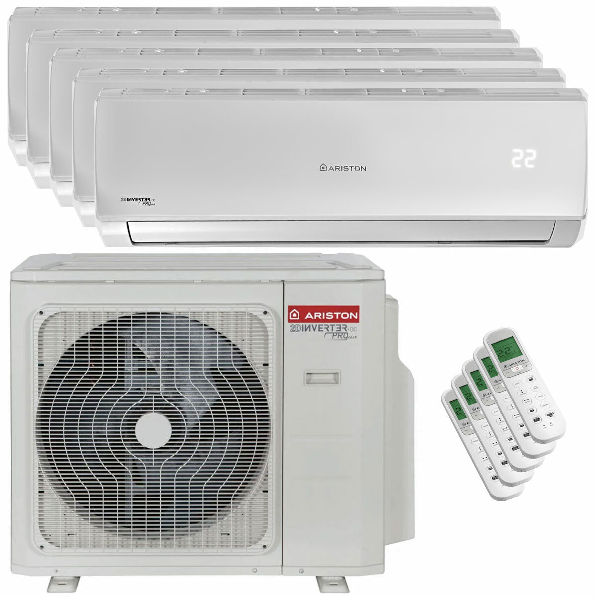 Climatiseur Ariston ALYS R32 penta split 9000+9000+12000+12000+12000 BTU inverseur A++ unité extérieure 12,4 kW 