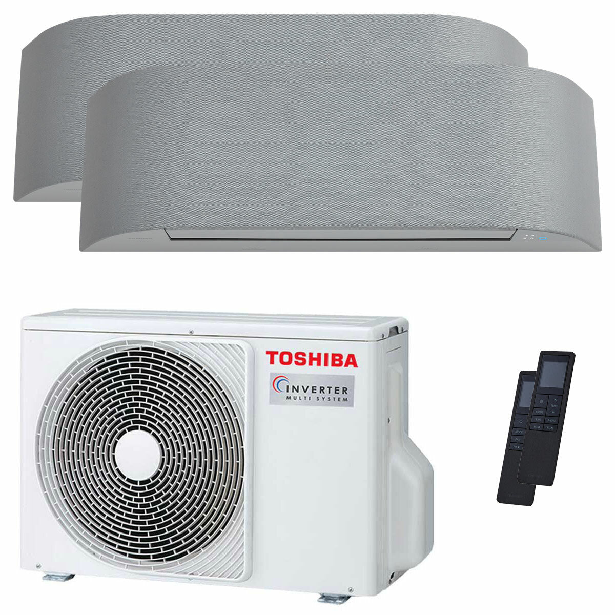 Toshiba Haori dual split air conditioner 7000+7000 BTU inverter A++ wifi external unit 4 kW