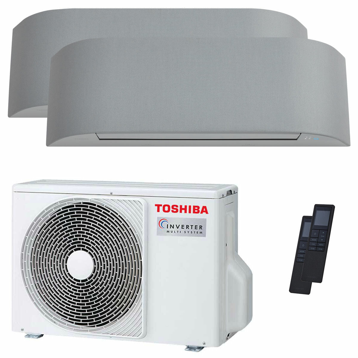 Climatiseur Toshiba Haori dual split 7000+12000 BTU inverseur A++ wifi unité extérieure 4 kW 