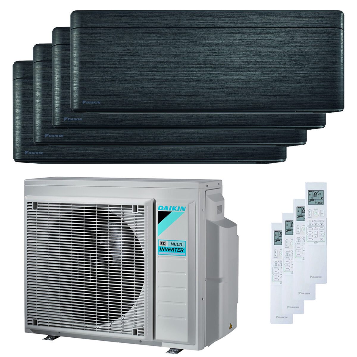 Daikin Stilvolle quadratische Split-Klimaanlage 9000 + 9000 + 12000 + 12000 BTU Wechselrichter A ++ WLAN-Außengerät 8,0 kW