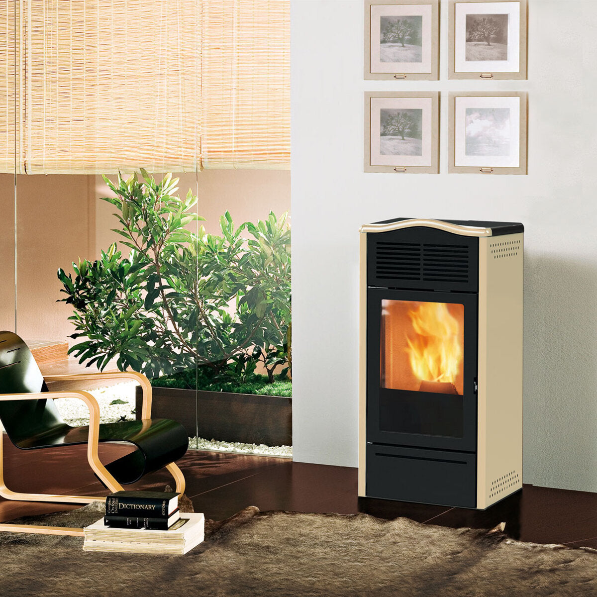 Italiana Camini Piro2 7 kW beige air pellet stove