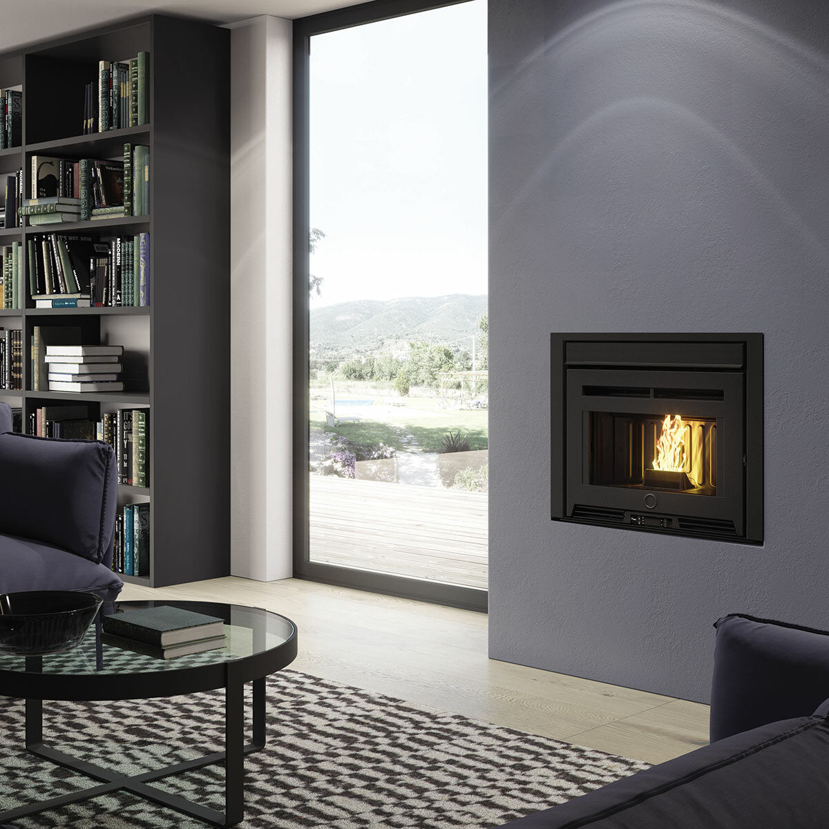 Pellet fireplace insert PELLEK100+ EVO2 EK63 - Edilkamin group - 10 kW with ducted air, WiFi