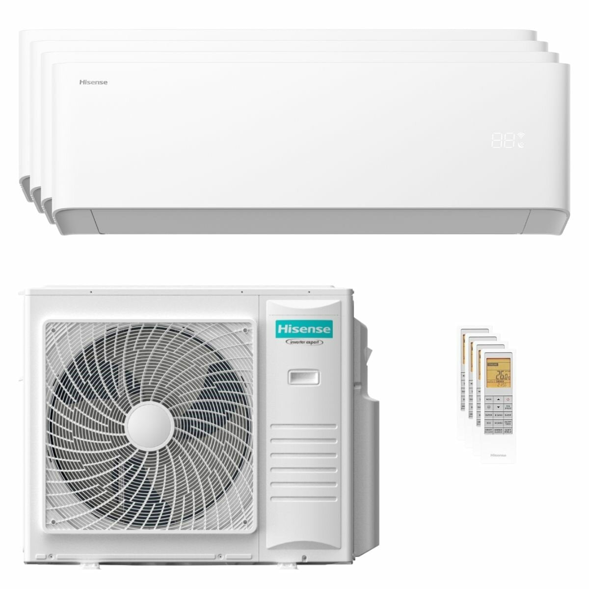 Hisense Uni HB Quad Split Air Conditioner 7000+9000+18000+18000 BTU Inverter A++ Wi-Fi Outdoor Unit 10 kW