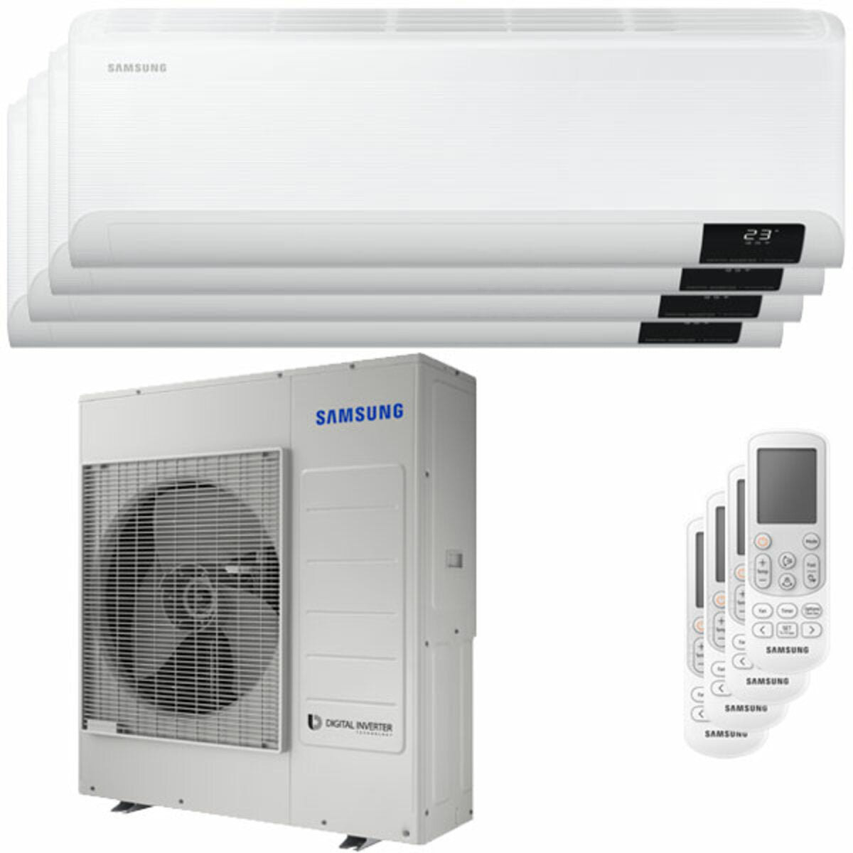 Samsung Cebu Wi-Fi Quad Split Klimaanlage 9000 + 12000 + 12000 + 12000 BTU Wechselrichter A++ WLAN Außengerät 10,0 kW