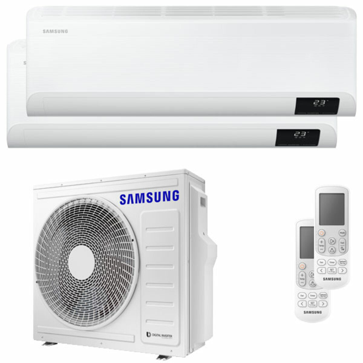 Samsung Cebu Wi-Fi Dual-Split-Klimaanlage 12000 + 24000 BTU Inverter A++ WLAN-Außengerät 8,0 kW