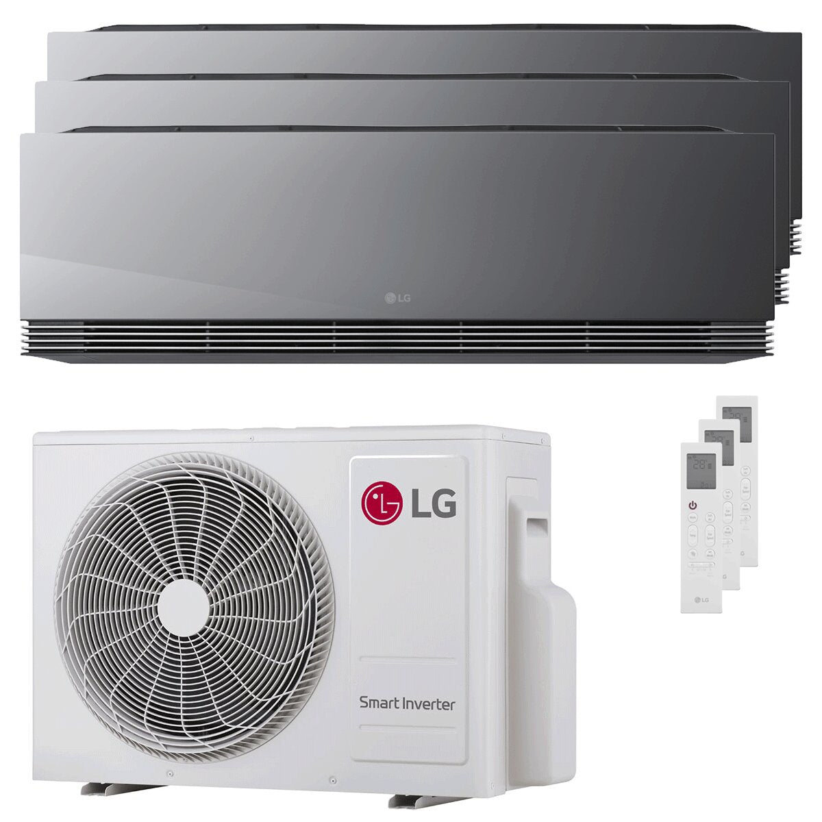 Climatiseur split LG ARTCOOL Mirror AI (essai gratuit) 9000+9000+9000 BTU Inverter A+++ avec Wi-Fi et unité extérieure de 6,2 kW 
