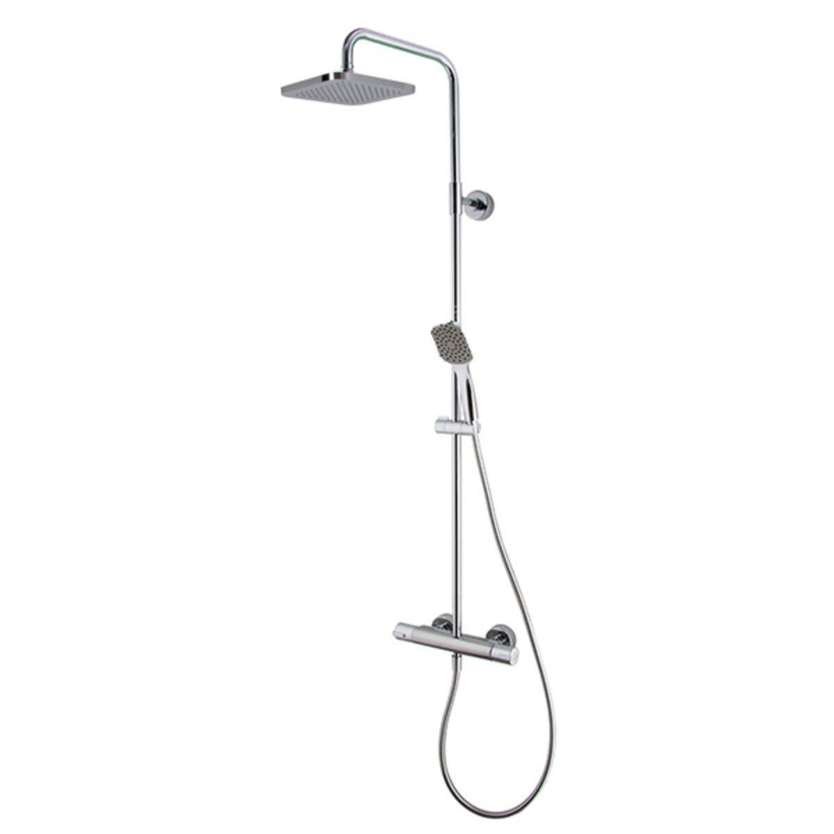 Fima Carlo Frattini Series 22 external shower column two-way diverter thermostatic mixer square shower head and hand shower