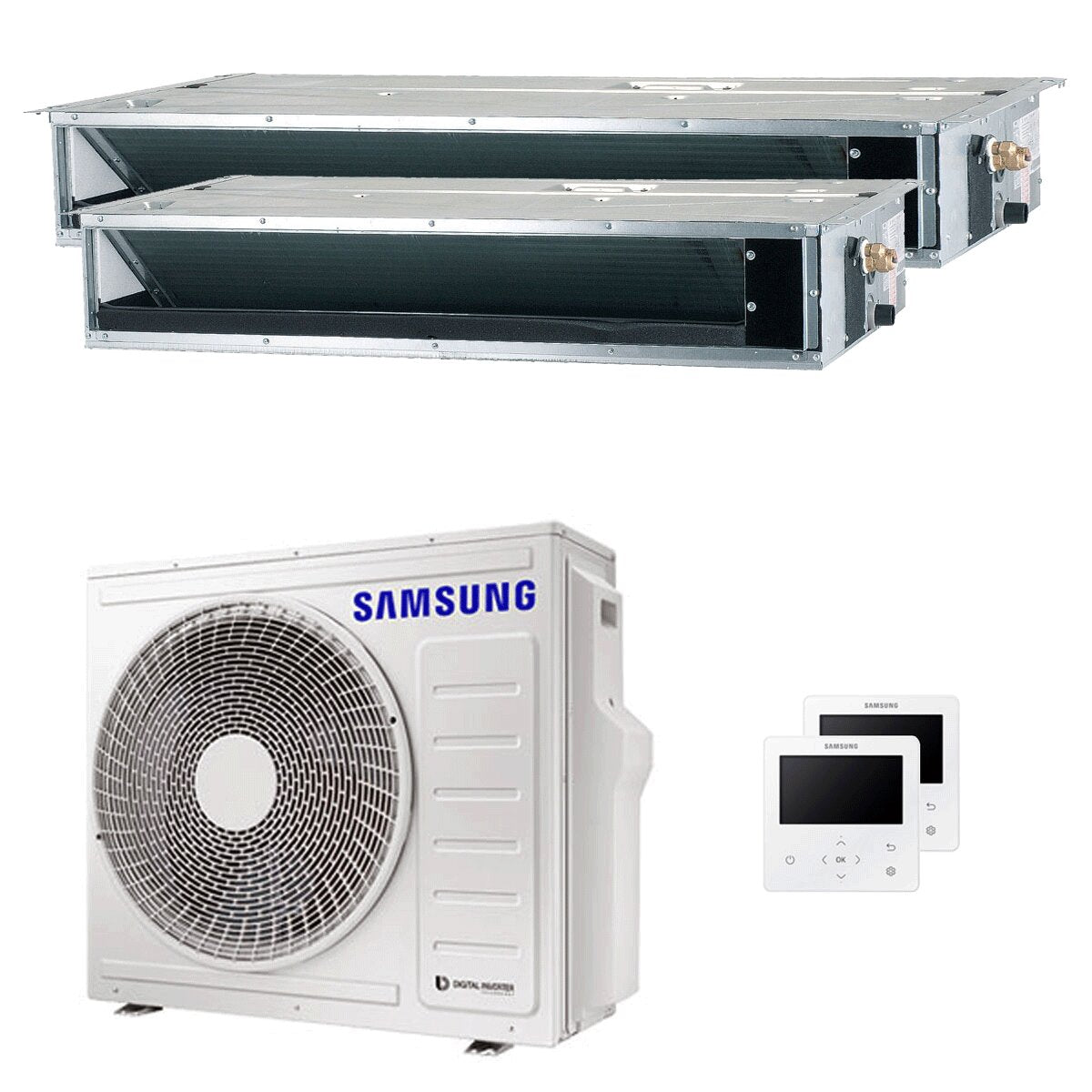 Samsung Klimaanlage kanalisierbar Dual Split 12000 + 18000 BTU Inverter A++ Außeneinheit 8 kW