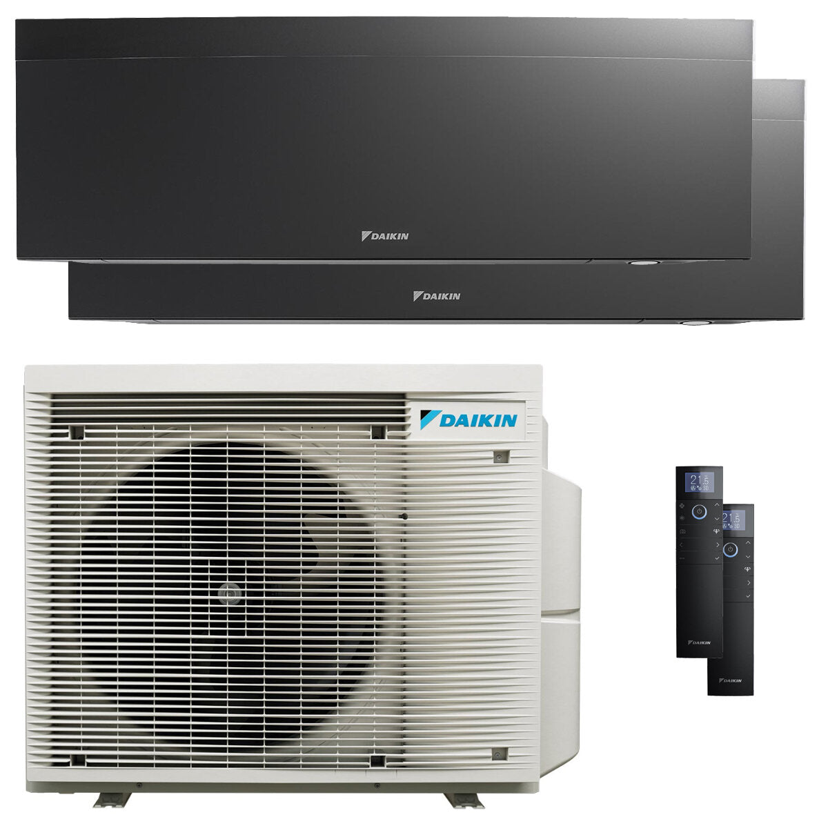 Daikin Emura 3 dual split air conditioner 9000+12000 BTU inverter A++ wifi outdoor unit 4 kW Black